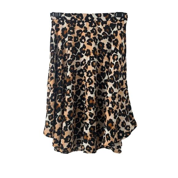 Animal Print A-Line Ruffle Skirt Size 4 Leopard - Picture 1 of 4